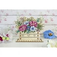 thumbnail image 2 of Counted Cross Stitch Kit Flowers O-018 on Perforated Wood by MP Studia Pink Needlework, 2 of 4