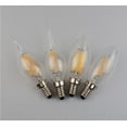 thumbnail image 5 of Paquete de 2 bombillas LED de llama, 2 W equivalentes a 60 W, blanco cálido 2700 K, 600 lúmenes, bombillas de filamento tipo vela para lámparas de araña, no regulables, vidrio esmerilado., 5 of 5