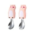 thumbnail image 1 of ENJOYW 2Pcs/Set Kid Spoon Food Grade Cartoon Pattern Stainless Steel Cutlery Spoon Fork Set for Home Spoon, 1 of 7