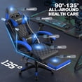 thumbnail image 5 of Bigzzia Gaming Chair with Footrest, Gamer Chair for Adults,Lumbar Pillow and Headrest Adjustable, Blue, 5 of 9