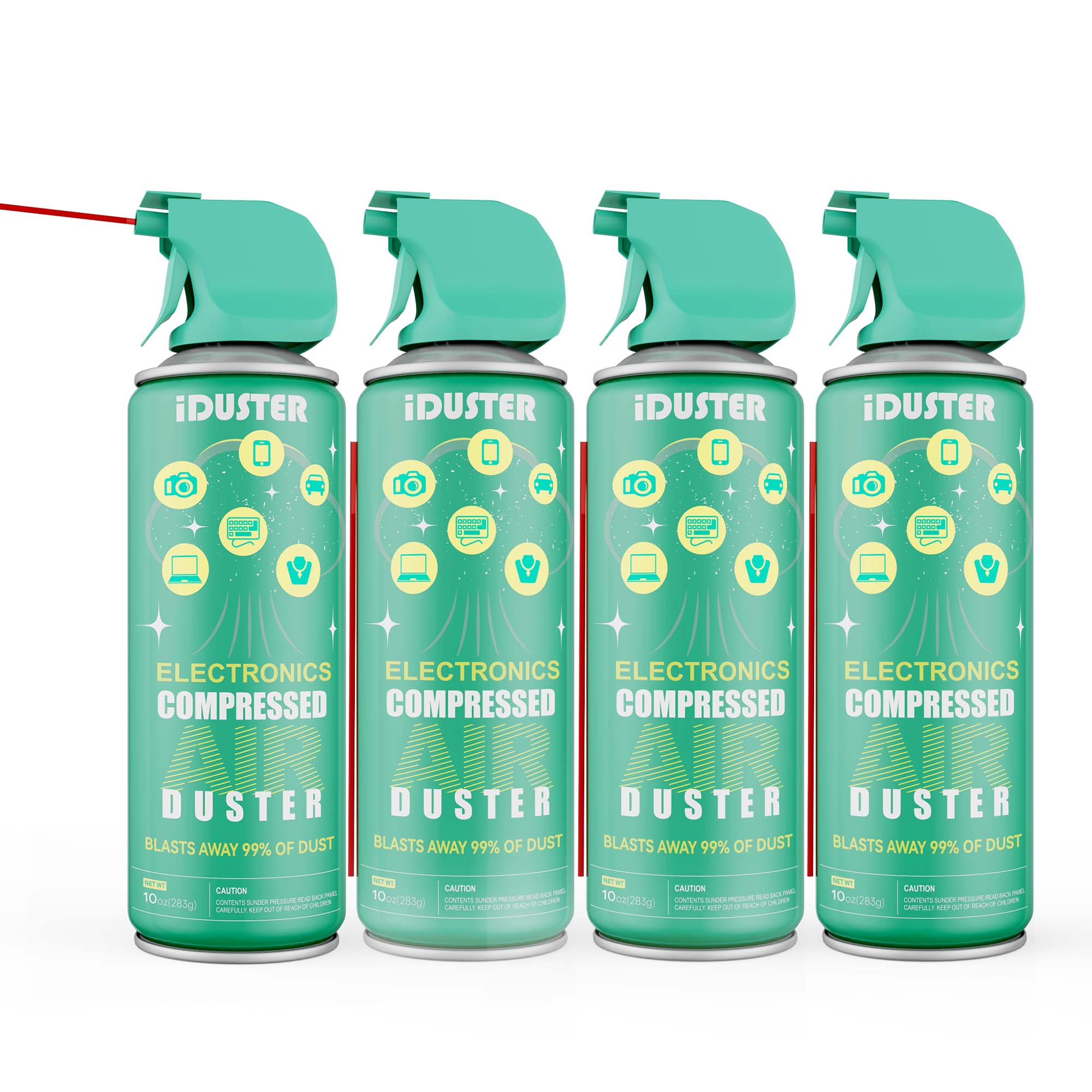 iDuster Compressed Air Duster, Electronics Gas Air Duster Can ,10 oz, 4 Packs - image 1 of 6