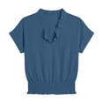 thumbnail image 5 of Women's V-Neck Short-Sleeve Waist-Cinching Casual Loose Summer Top, 5 of 8