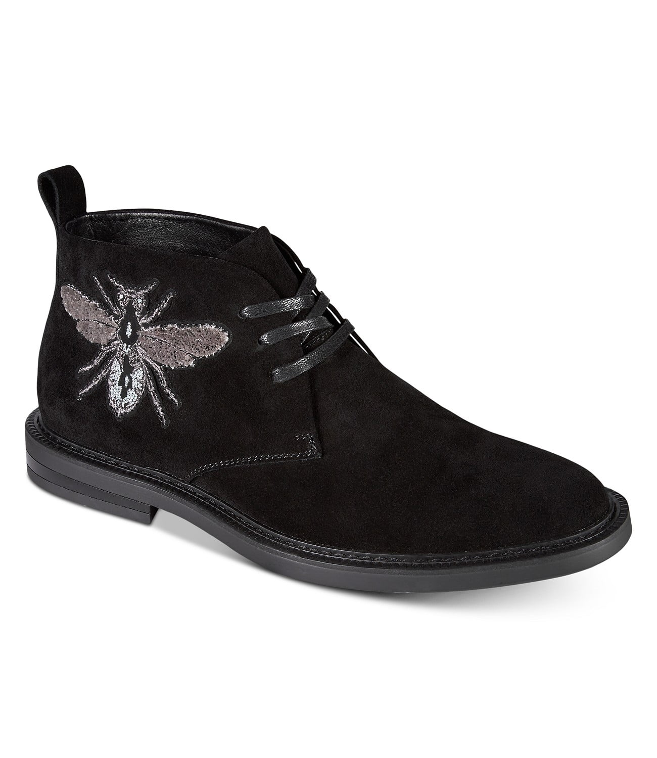 Photo 1 of Size 10.5 INC International By Macy's  Men Darius Patch Chukkas (Black, Size 10.5)