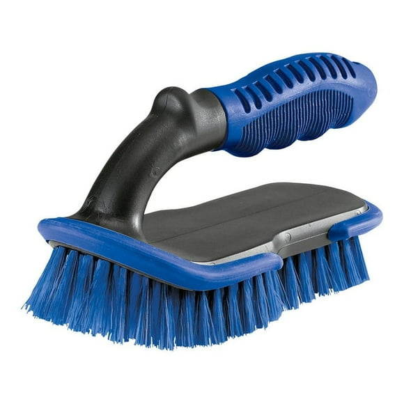 Shurhold Scrub Brush 272 Made Using Chemical Resistant Bristles; Ergonomic Handle Finger Grips And Safety Bumper; Blue; Single