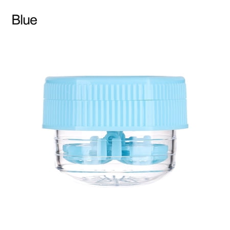 Travel Manually Portable Plastic Glasses Storage Holder Glasses Lenses Box Glasses Lenses Container Contact Lens Cleaner Case BLUE