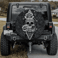 thumbnail image 2 of Lotusprinthandmade Skull Floral Halloween Graphic Spare Tire Cover With Backup Camera Hole 6 Sizes (27 in.), 2 of 7
