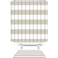 thumbnail image 2 of 2 Piece Striped Shower Curtain Sets with Bath Mat,Brown Boho Striped Modern Fashion Brown Design Pattern Bathroom Decor Polyester Curtain with Hook, 2 of 3