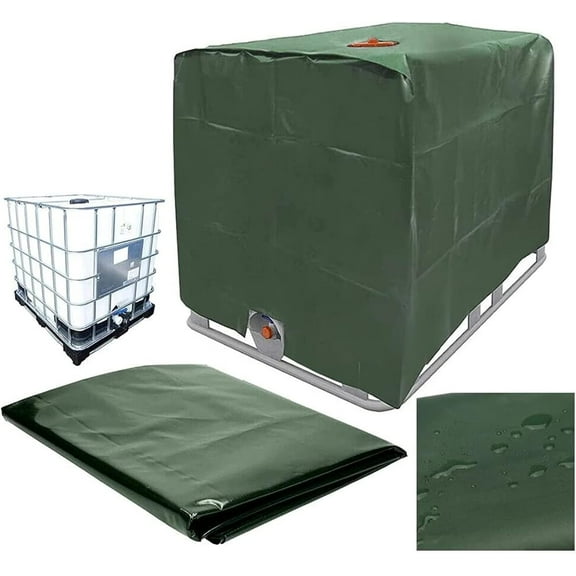 Tarpaulin Ibc Tote Cover, Strong Material Waterproof Anti-Uv, Universal Size For Outdoor 1000 Liter Container, Easy Store Quick Drying Ideal For Water Tanks