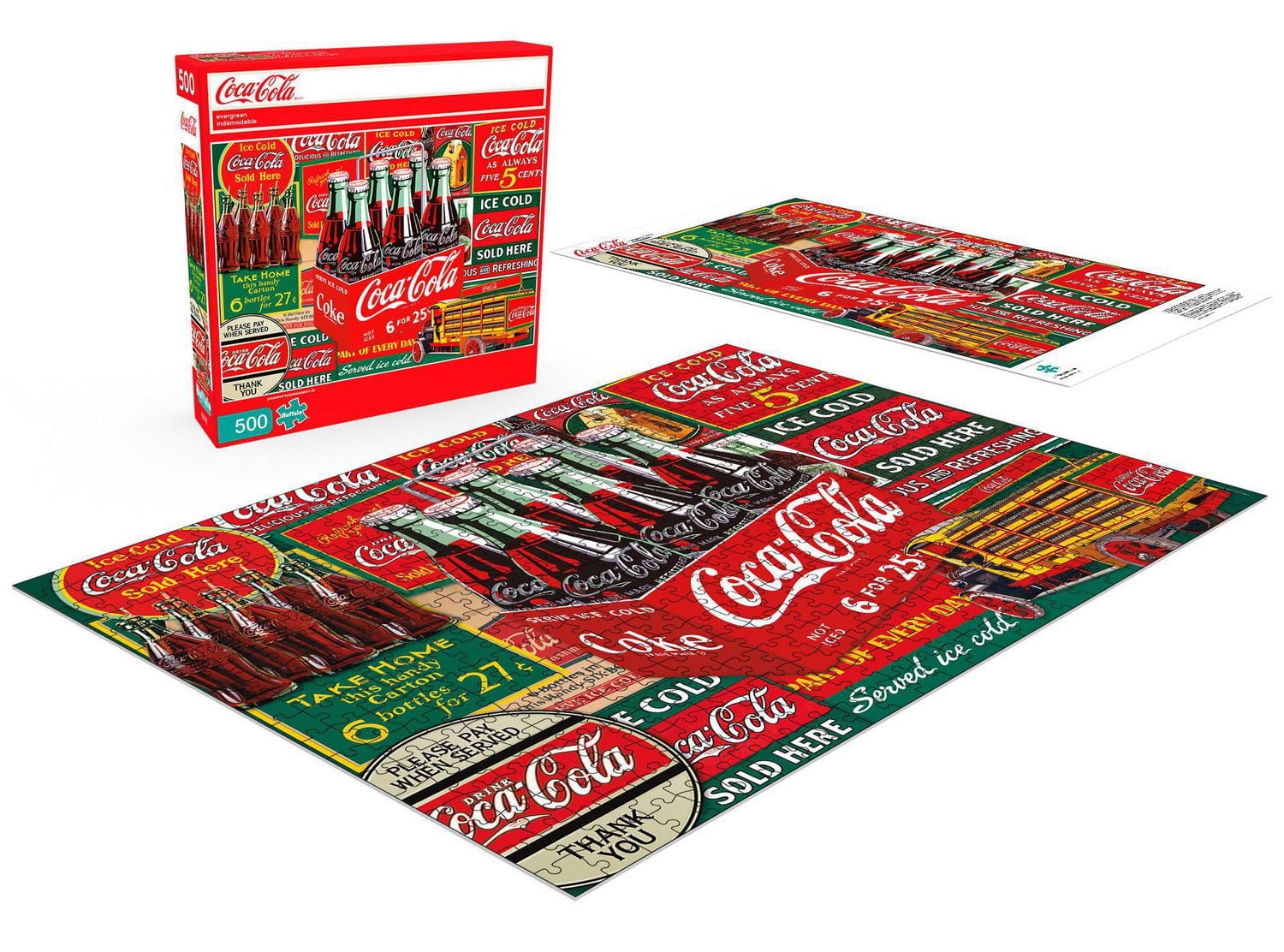 Buffalo Games Americana Coca-Cola Evergreen 500 Piece Jigsaw Puzzle