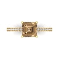 thumbnail image 2 of 2.7ct asscher cut champagne Zircon 14k yellow gold Bridal Wedding Engagement Promise Anniversary Ring for Women size 8.25, 2 of 7