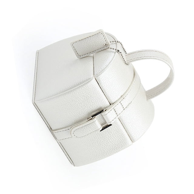 Inteprter Bog Jewelry Display Anillos Organizador Pendientes Estuche de almacenamiento Estante de moda Vitrina con capas dobles Almacenamiento y organización del hogar Gris-plata