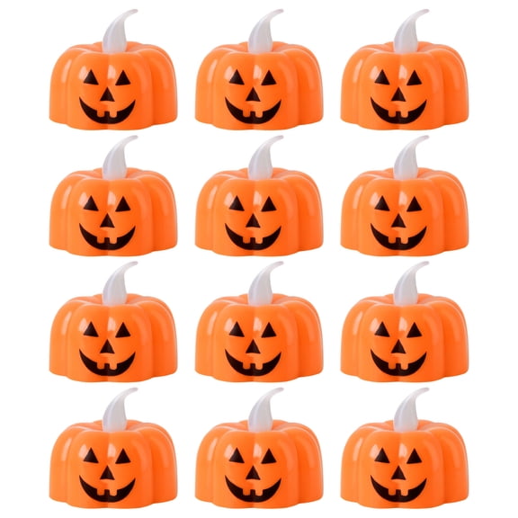 Halloween Pumpkin Decorations Battery Operated Halloween Lights 12 Pack Spooky Halloween Decor for Outdoor Indoor Halloween Party Decorations
