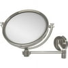Allied Brass WM-6/5X 8 Inch Wall Mounted Extending 5X Magnification Make-Up Mirror, Polished Nickel