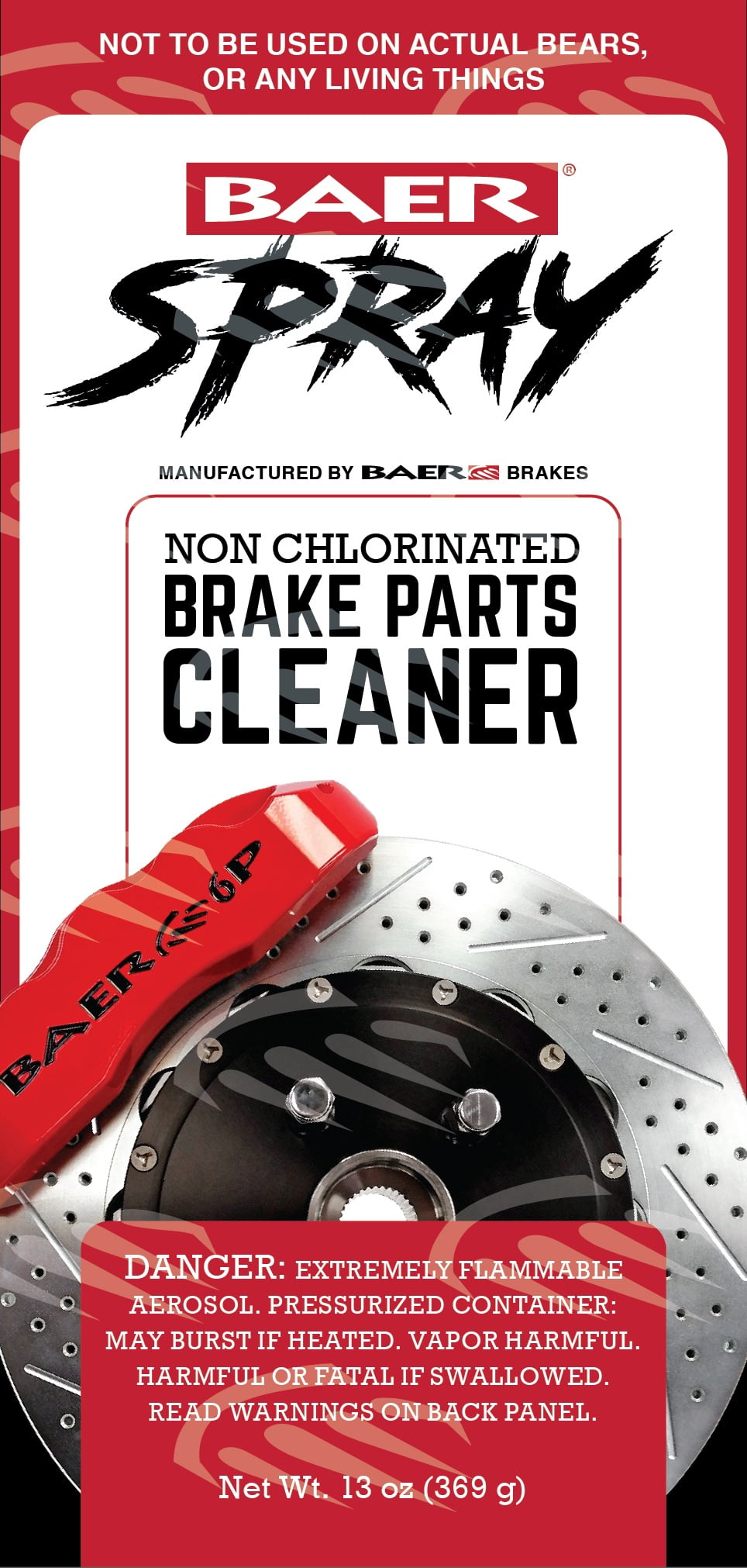 Baer Spray 6110028 Brake Cleaner Non-Chlorinated, Technical Grade, 13oz Can