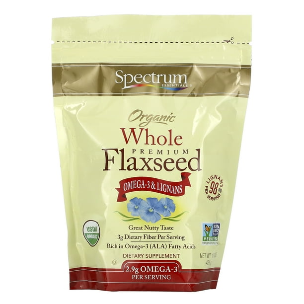Spectrum Essentials Organic Whole Premium Flaxseed Omega3 & Lignans