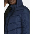 thumbnail image 4 of Big Chill Women's and Women's Plus Chevron Quilted Puffer Jacket with Hood, Sizes S-3X, 4 of 6