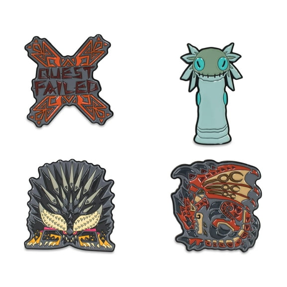 Monster Hunter: World Collectible Enamel Pins | Set of 4 | Toynk Exclusive