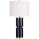 thumbnail image 1 of Lámpara de mesa moderna de cerámica azul Lamp Benzara de 26 pulgadas, 1 of 7