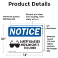 thumbnail image 2 of (2 Pack) Safety Glasses And Lab Coats Required Sign, 2 of 7