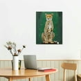 thumbnail image 3 of ARISTURING Funny Yellow Cheetah Green Background Canvas Painting Framed Wall Art Decor for Living Room Bedroom, Retro Cheetah Art Canvas Poster Wall Prints Decorative Gift, 3 of 5