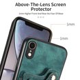 thumbnail image 3 of Nalacover For iPhone XR Case Ring Holder Kickstand with Credit Card Holder, Back Flip Premium Leather Magnetic Clasp Removable Wirst Hand Strap Cover For iPhone XR, Green, 3 of 14