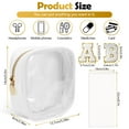 thumbnail image 2 of Small Clear Makeup Bag with Chenille Letter Patches & Sticker, Waterproof Mini Travel Toiletry Cosmetic Pouch with Zipper, Portable Cute Transparent Preppy Purse Organizer for Women White, 2 of 8