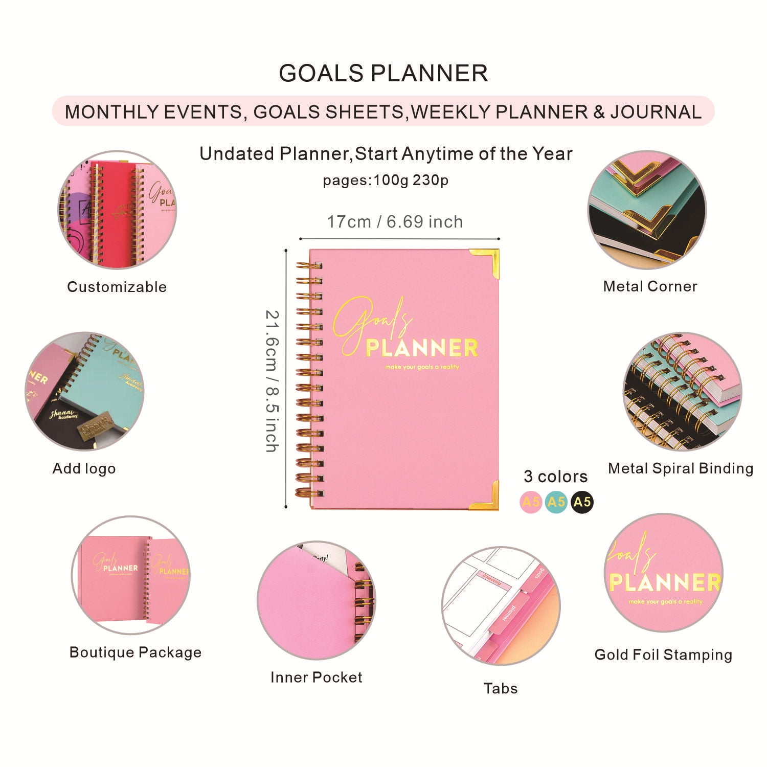 2026 Daily Planner Notebook with Gift Box, Multi-Layout Organizer Journal, Monthly & Daily Planning Notebook with Notes, Stickers & Creative Pages, Ideal Gift for Friends