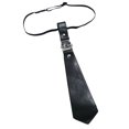 thumbnail image 1 of CSChome Imitation Leather Tie Faux Leather Necktie - Metal Buckle Pearl Flower Design Adjustable Japanese Punk Style, 1 of 6