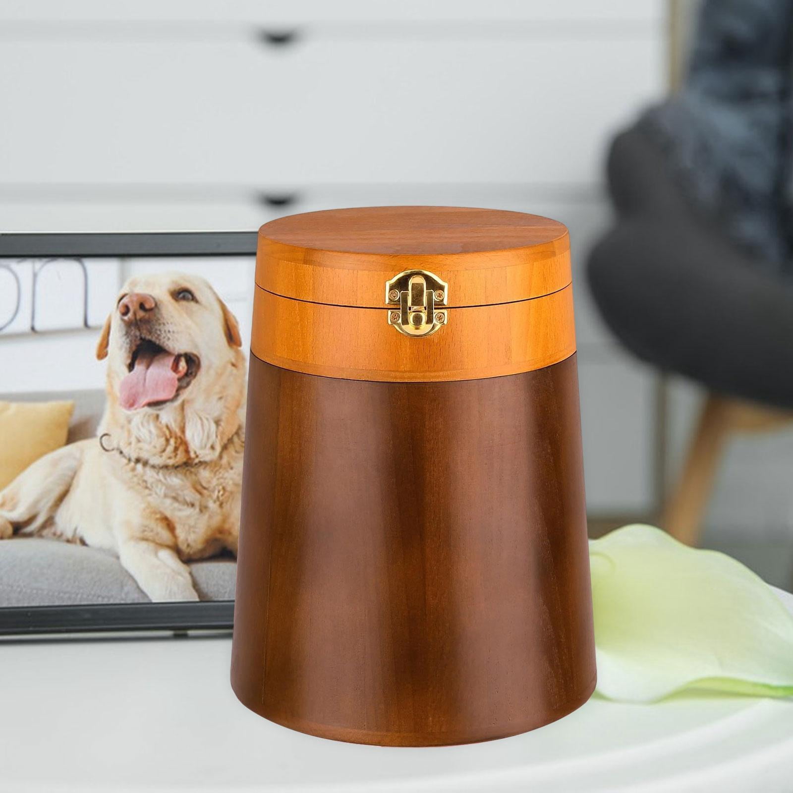 Serenable Memorial Pet Urn Cremation Urn Wooden Funeral Container Jar Burial Souvenir Keepsake Memorial Ash Holder for Cat Kitten Bunny