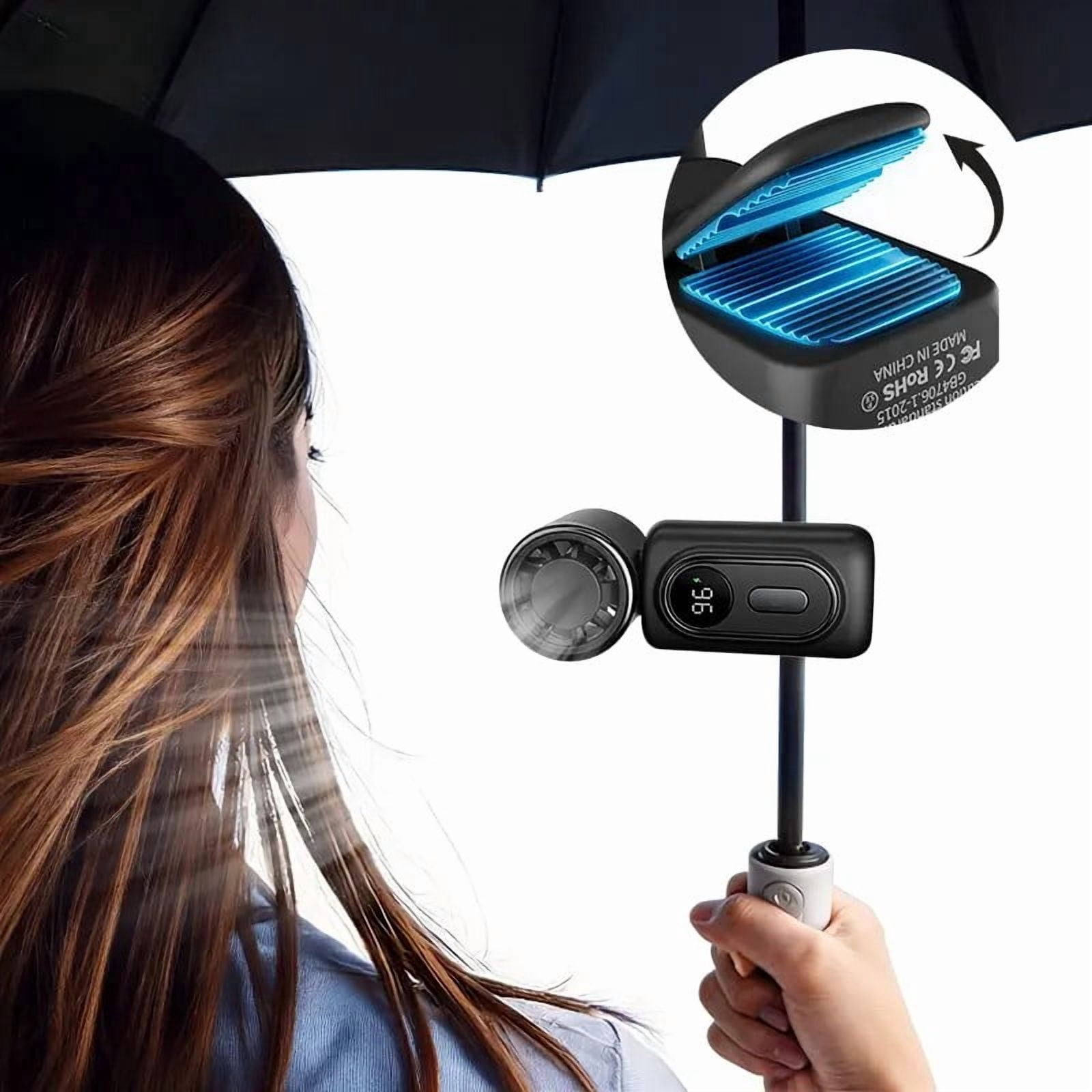 Portable Clip-On Mini Fan, Turbo Personal Handheld Fans Rechargeable, LED Display, Pocket Size Summer Cooling Essentials for Travel/Eye Lash/Beach/Concert, Gifts for Women