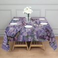 thumbnail image 3 of Purple Butterfly Flower Pattern Square Tablecloth,Waterproof Square Table Cover,Wipeable Spillproof Washable Table Cover for Home Kitchen Party Decor 42"X42"(107x107cm), 3 of 6