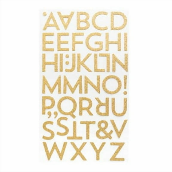 12 Pack: Gold Glitter Block Alphabet Stickers by Recollections