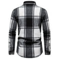 thumbnail image 4 of jjayotai Mens Long Sleeve Lapel Tops Clearance Mens Casual Regular Fit Cotton Checkered Overshirt Long Sleeves Lapel Button Down Flannel Plaid Shirt, 4 of 9