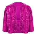 thumbnail image 3 of BRGZLK Girls Coats Sequin Jacket Open Front Sparkly Cardigan Dress Coat Fashion Long Sleeved Outwear Party Wearing Hot Pink 3-4 Years, 3 of 4