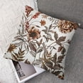 thumbnail image 7 of Brown and White Flowers Pillow Covers  Vintage Brown Flowers Throw Pillowcase Cotton Linen Decorative Morden Floral Outdoor Cushion Cover for Patio Sofa Bedroom Indoor Outdoor Party, 7 of 7