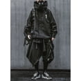 thumbnail image 5 of Niepce Inc Japanese Streetwear Kanji Black Men's Techwear Jacket, 5 of 9