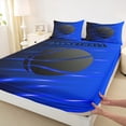 thumbnail image 4 of Feelyou Modern Basketball Boys Twin Sheet Sets, Est Sleep Sports Game Twin Fitted Sheet, Blue Stripes Abstract Flat Sheet, Lightweight Room Decor, 3pcs, 4 of 8