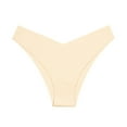 thumbnail image 1 of Underwear for Women Stretch Bikini Panties Low Rise Hipster V-Shaped Half Hip-Covering Panties Basic Invisible Thong Traceless Triangular Underpants, 1 of 4