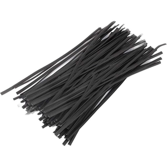 Plastic Black 6" Twist Ties, Reusable Cable Ties,Long Garbage Bag Twist Ties, Trash Bag Coated Ties, Twisty Ties for Organizing, Plant Hollding,