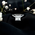 thumbnail image 2 of Moissanite Engagement Ring with Collar, 8 mm Princess Cut Moissanite Solitaire Ring for Women (3.25 CT, D-VS1 Quality, Certified Moissanite), 14K White Gold, US 4.25, 2 of 8