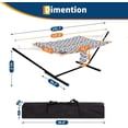 thumbnail image 2 of Double Hammock with Stand for 2 Persons – 475 Lbs Capacity, Breathable Cotton Rope Portable Hammock with Reversible Quilted Pad & Pillow, for Garden, Patio & Camping, 2 of 7