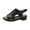 Black, variant on Sandals for Women 2026 Women's Plus Size Fashion Retro Open Toe Round Toe Wedge Beach Sandals