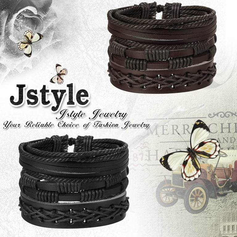 Black 3-Layer Beaded Leather Bracelet | 3 Styles