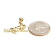 thumbnail image 3 of New 14k yellow Gold solid Witch on Broom Pendant charm Gift fine jewelry 1.8g, 3 of 12