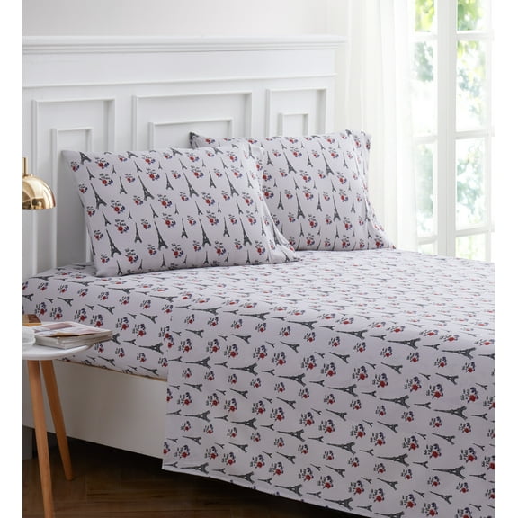 Take me to Paris 4-piece Sheet Set Full