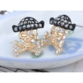 thumbnail image 2 of Golden Pirate Skull Treasure Sea Adventure Crystal Rhinestone Element Earrings, 2 of 4