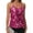 Fuschia, variant on Women's Sequin Spaghetti Strap Tank Top with Iridescent Disc Accents - Medium, Fuschia