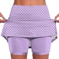 thumbnail image 3 of QATAINLAV High Waisted Tennis Skirts for Women Fashion Polka Dot Athletic Golf Skorts Built in Shorts Running Sport Mini Skirts Coffee XL, 3 of 6