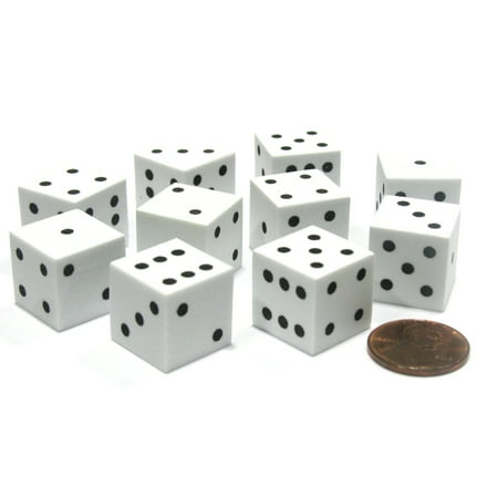 Diced Foam Insert - Koplow Games Set of 10 D6 16mm Foam Dice with Square Corners - White with Black Spots #16797