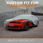 Kayme Heavy Duty Car Cover Custom Fit Dodge Challenger Demon (R/T, SRT, T/A, SXT, Hellcat 2008-2023, Waterproof All Weather for Automobiles, Full Exterior Covers Sun Rain UV Protection.